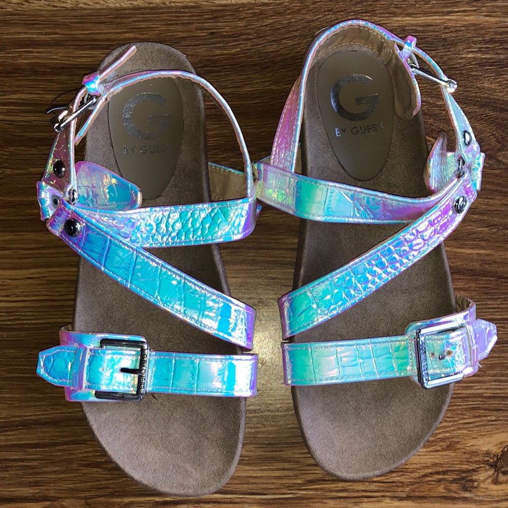 GUESS   Strappy Holographic Sandals
